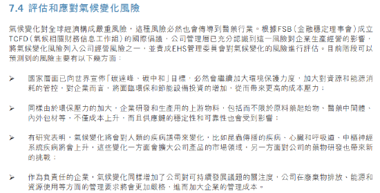 K8凯发制药根据TCFD建议进行了系统性气候评估